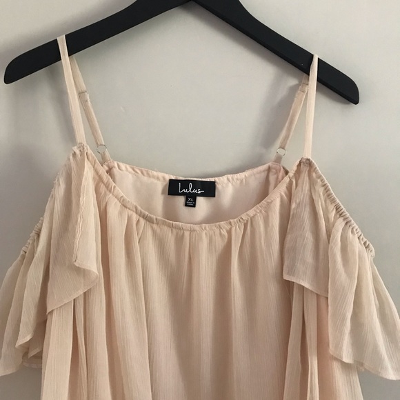 NWT Lulus | Got Me Moving Blush Pink Off-the-Shoulder Top | XL - Picture 7 of 13